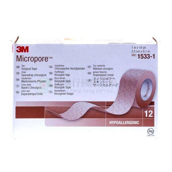 【A0428】3M通氣膠帶 大 1吋無台 膚色